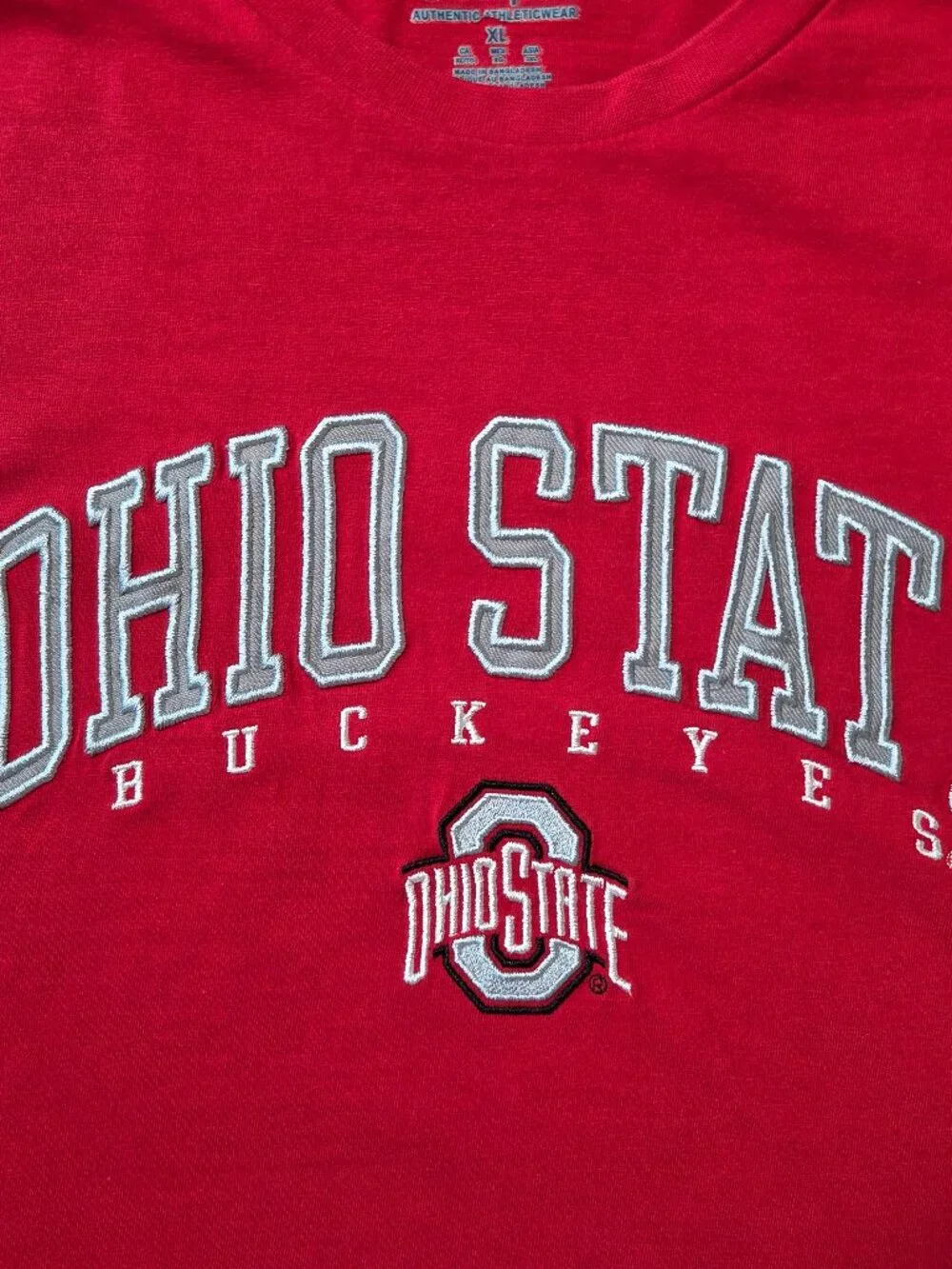 Champion Ohio State Buckeyes T-Shirt Men's XL Red Embroidered Logo NCAA College - Picture 5 of 7